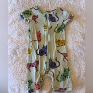 Colorful Cat Print Kids Romper PJs